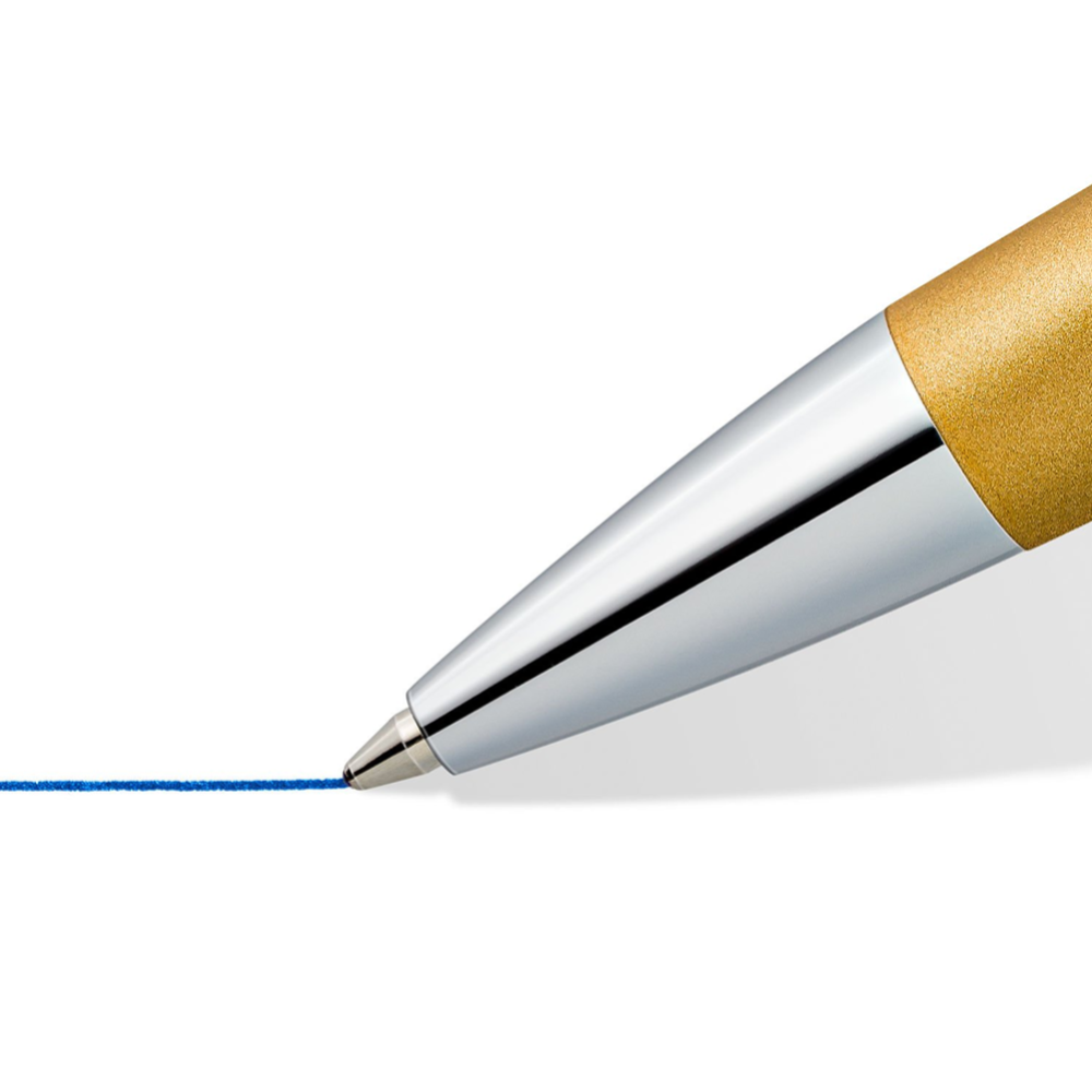 Ручка шариковая «Staedtler» Триплюс 444-М11-3, великолепное золото/синий
