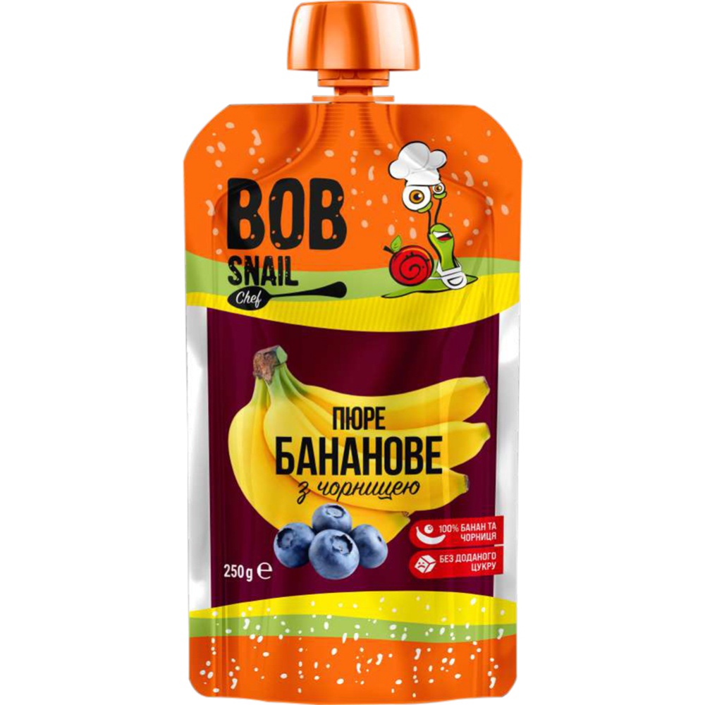 Пюре фруктовое «Bob Snail» банан-черника, 250 г