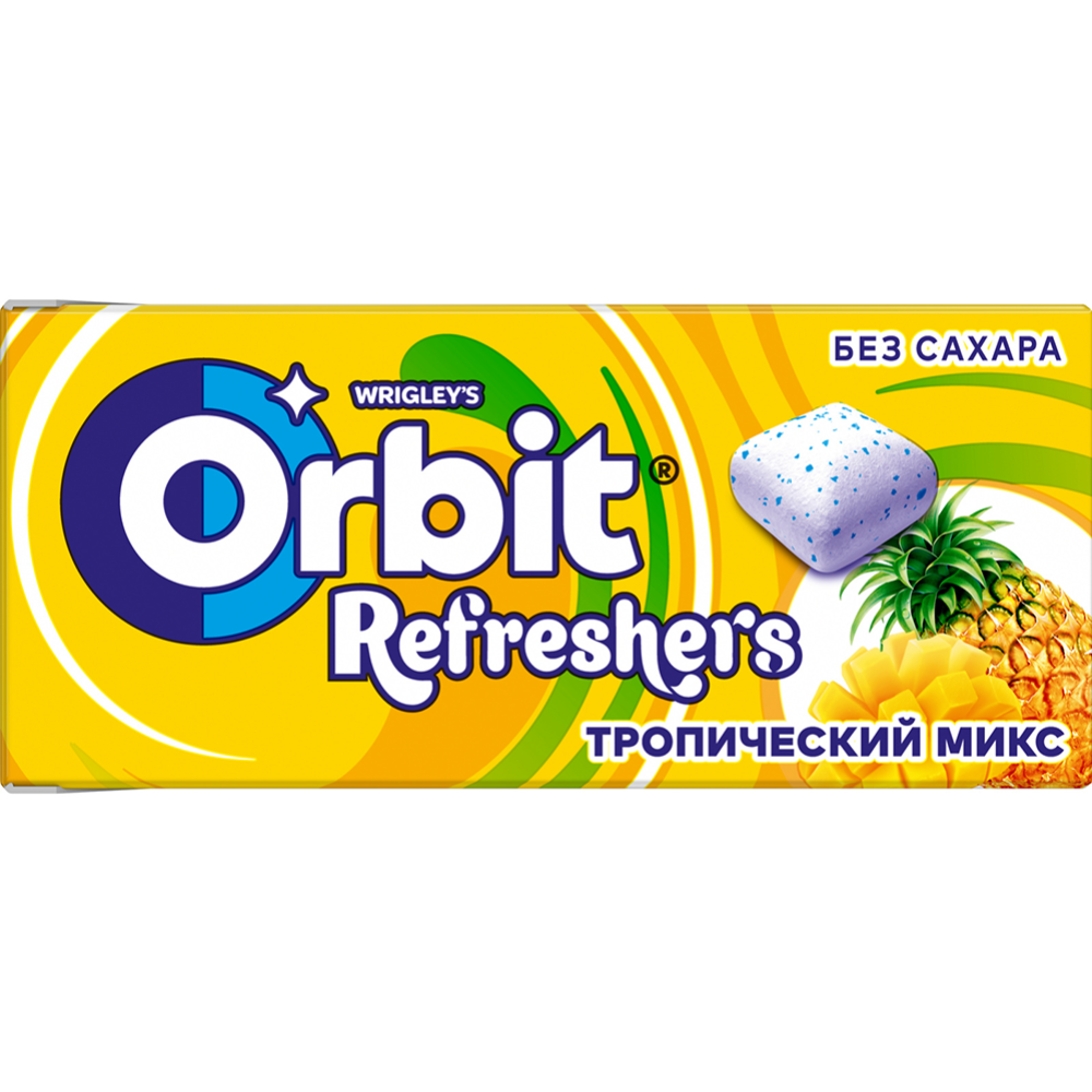 Жевательная резинка «Orbit» Refreshers, тропический микс, 16 г