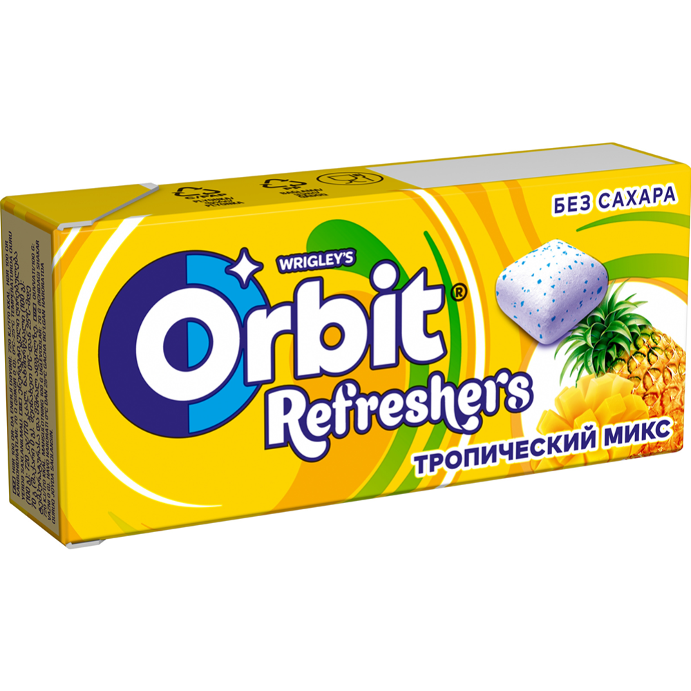 Жевательная резинка «Orbit» Refreshers, тропический микс, 16 г #1