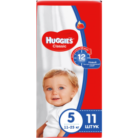 Подгузники детские «Huggies» Classic, размер 5, 11-25 кг, 11 шт