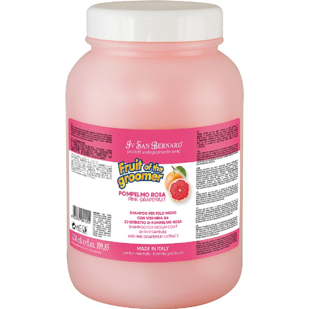 Шампунь для животных «Iv San Bernard» Fruit of the Groomer Pink Grapefruit, для средней шерсти, с витаминами, 3.25 л