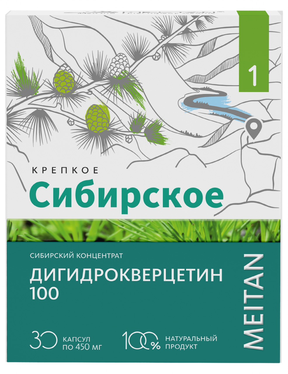 Картинка товара Сибирский концентрат №1 ДИГИДРОКВЕРЦЕТИН 100, восстановление нормальной функции всех органонов, 30 капсул, МТ (копия)