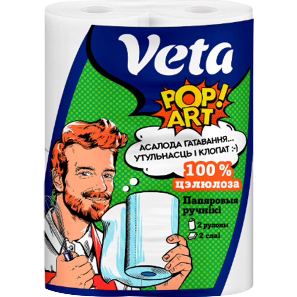 По­ло­тен­ца бу­маж­ные «Veta» Pop Art, 2 рулона