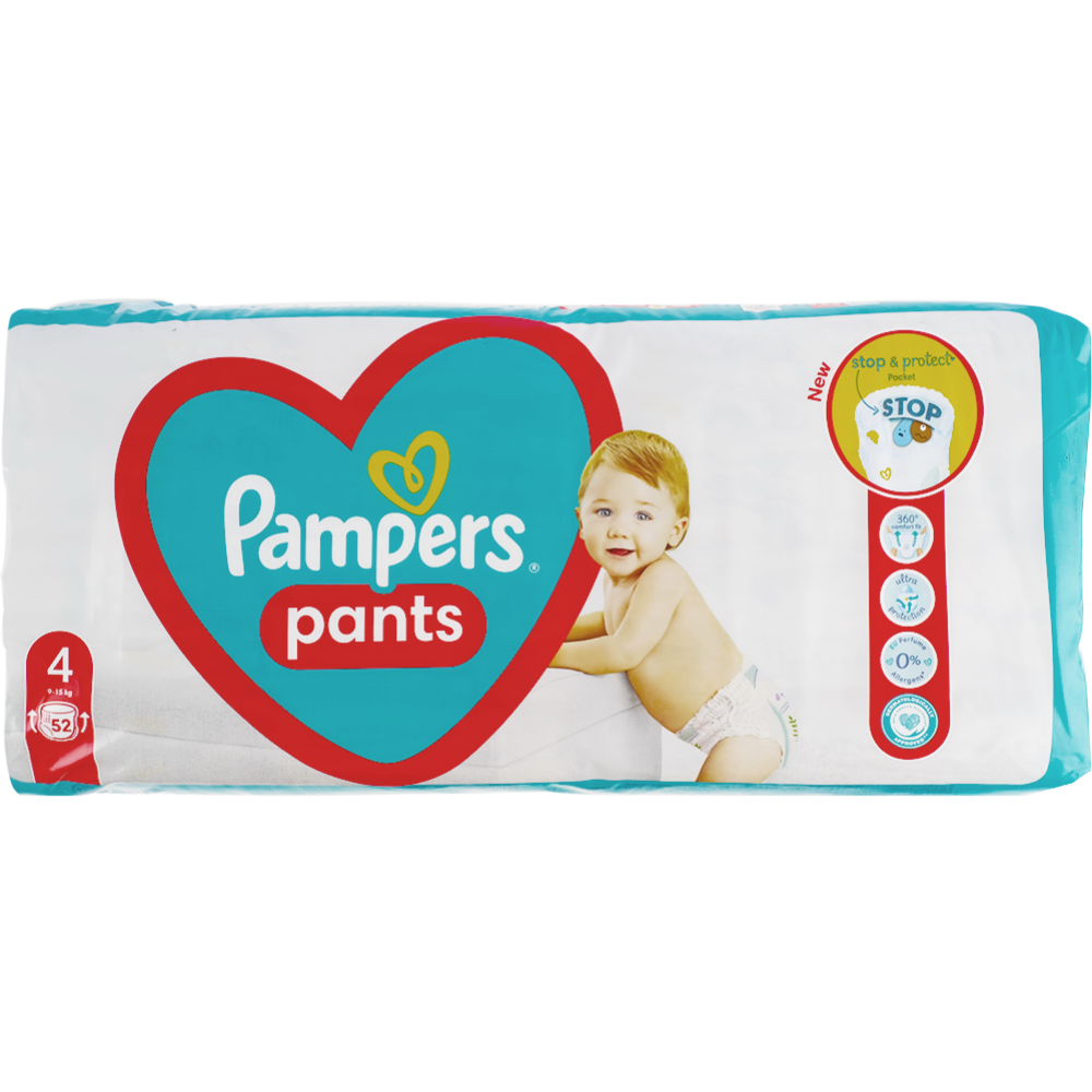 Картинка товара Трусики «Pampers» Pants 9-15 кг, размер 4, 52 шт