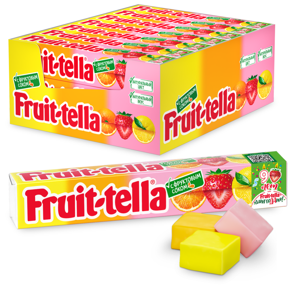 Конфеты жевательные «Fruittella» ассорти с натуральным соком, 41 г