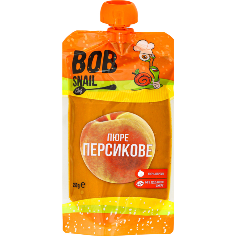 Пюре фруктовое «Bob Snail» персик, 250 г