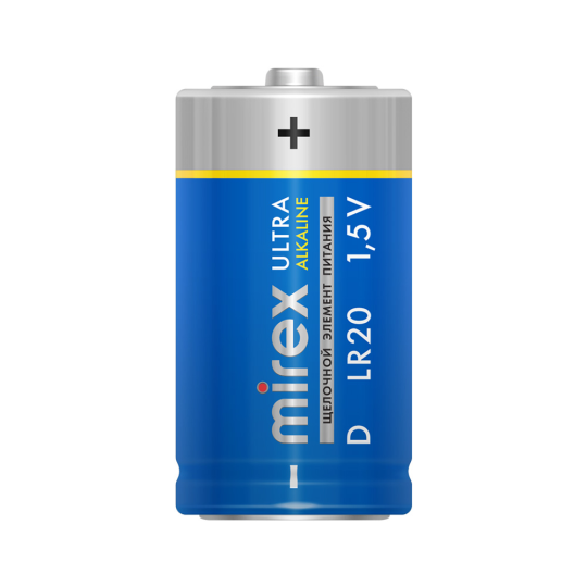 Комплект щелочных элементов питания Mirex Ultra Alkaline LR20 / D (4 шт.)