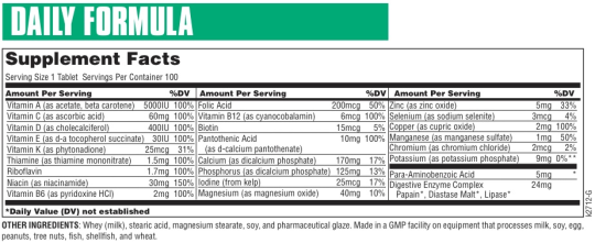 Комплекс витаминов и минералов Daily Formula (Дэйли Формула),100 таб
