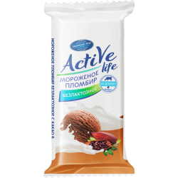 Мо­ро­же­ное  «Active life» плом­бир без­лак­тоз­ное с какао, 100 г