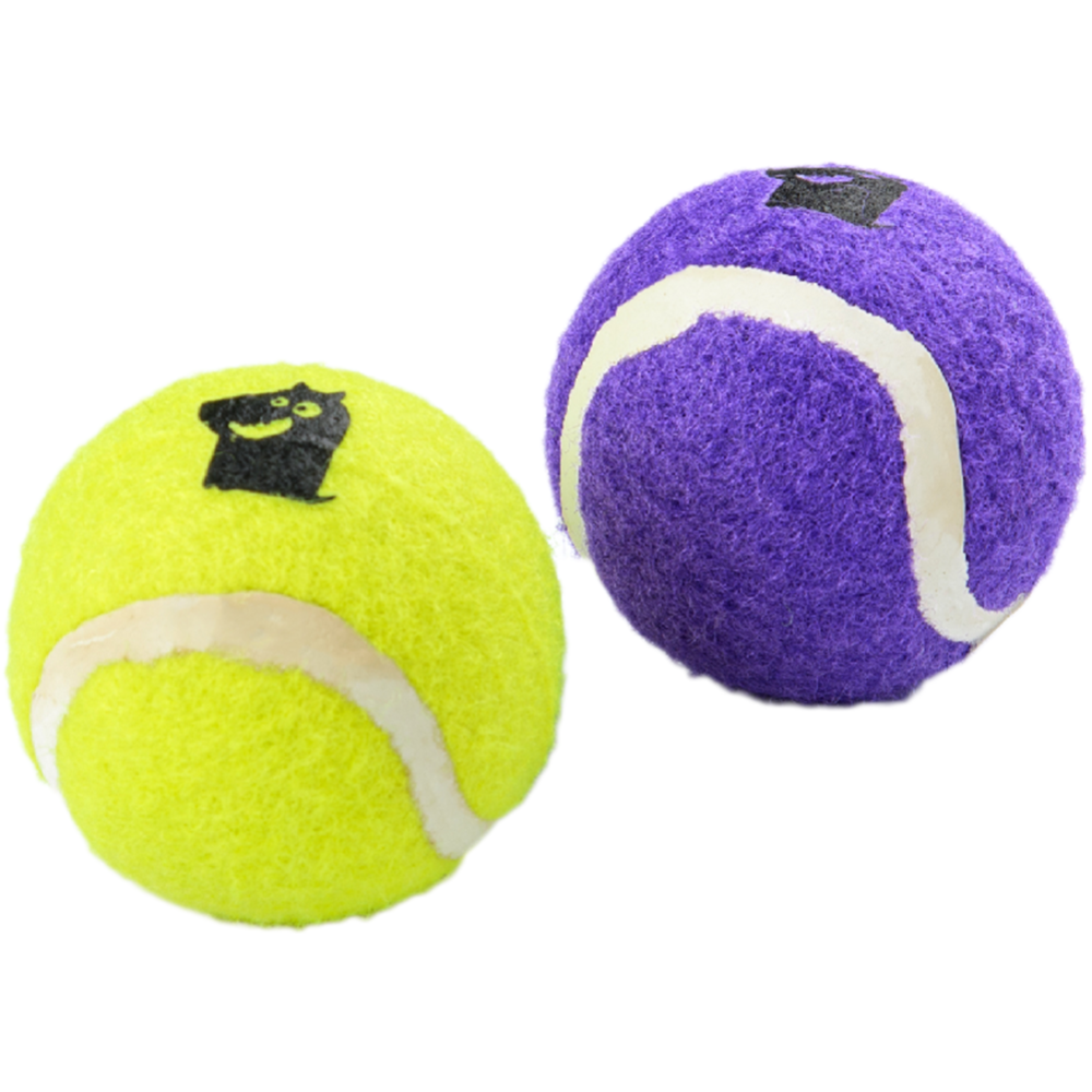 Игрушка для собак «Mr. Kranch» Теннисный мяч средний, желтый/фиолетовый, 6.3 см, 2 шт