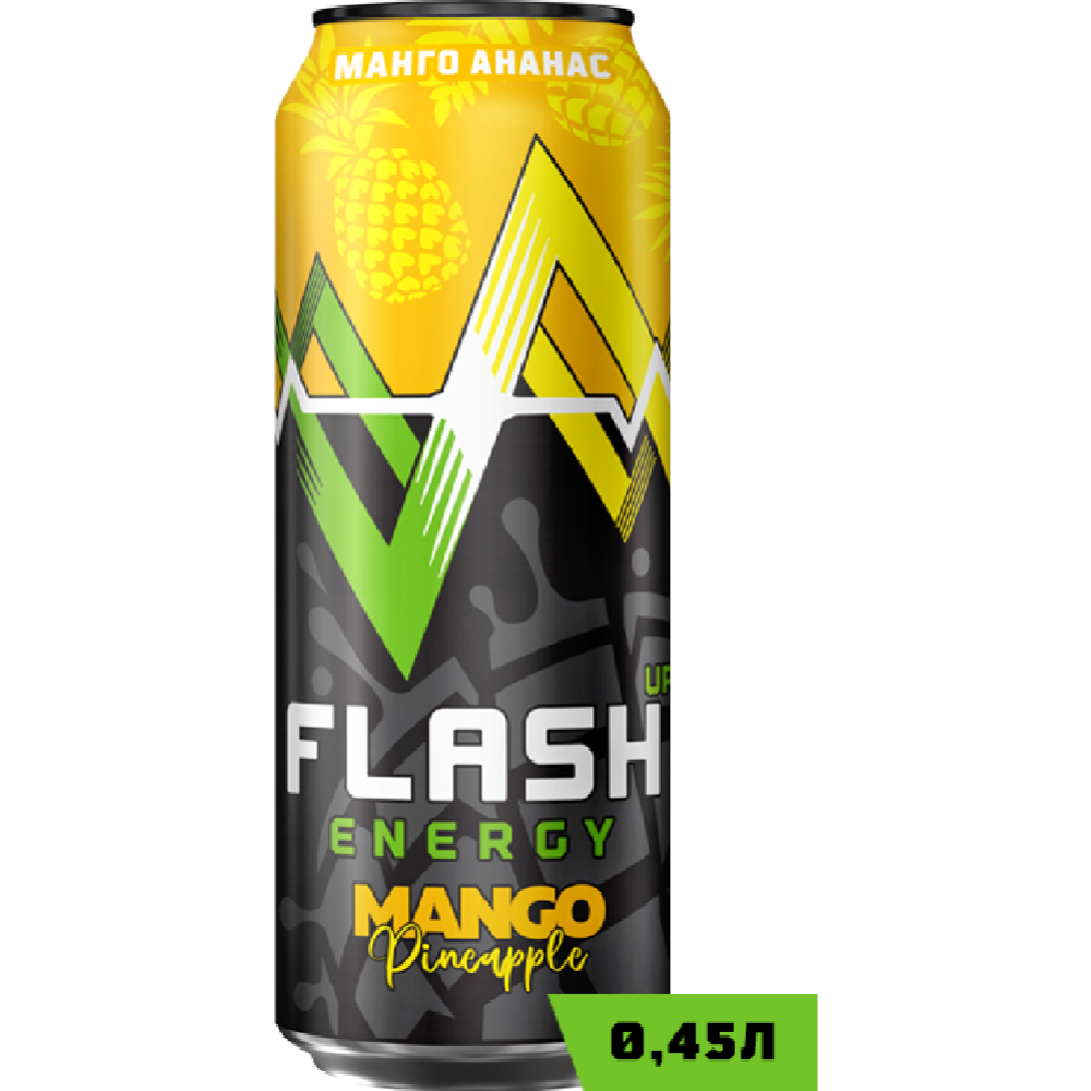 Энергетический напиток «Flash up energy mango pineapple» манго, апельсин, 450 мл #0