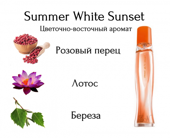 Парфюмерный набор Avon Summer White Sunset для нее, туалетная вода 50 мл + шариковый дезодорант 50 мл т