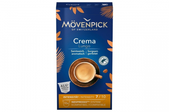 Кофе молотый в капсулах MOVENPICK Crema Lungo, 50 капсул х 5,7г, Германия