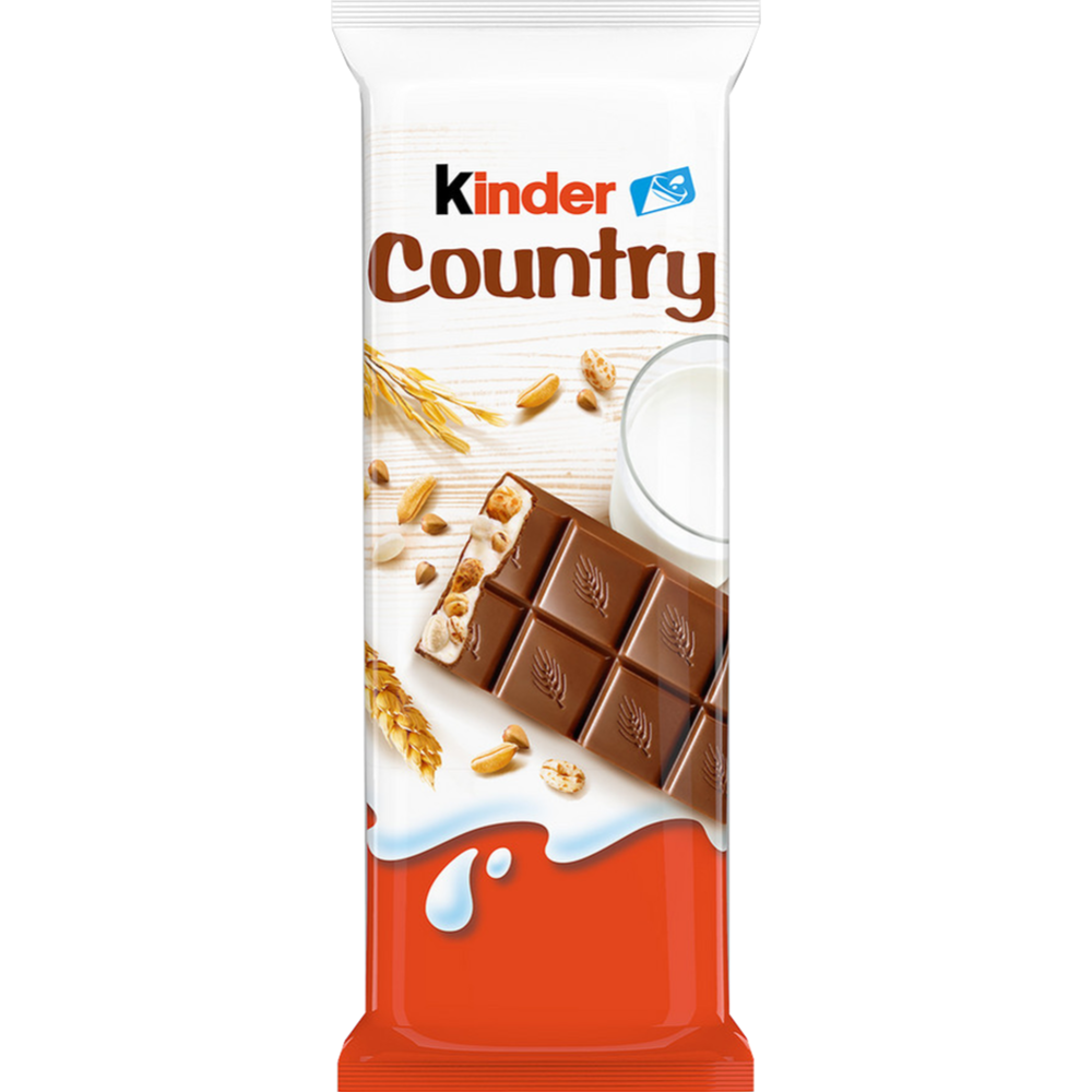 Шоколад «Kinder» Country, молочный, 23.5 г #0