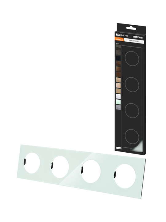 Рамка четверная фисташковая, стекло, "Байкал" TDM SQ1819-0105
