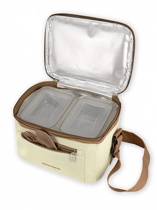 Ланч-сумка "Арктика", с 3мя контейнерами, 3,0 л (бежевый)