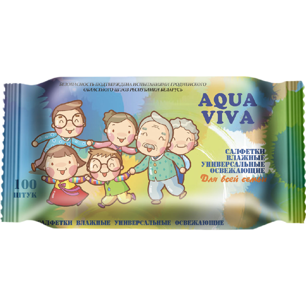 Сал­фет­ки влаж­ные «Aqua Viva» уни­вер­саль­ные, 100 шт