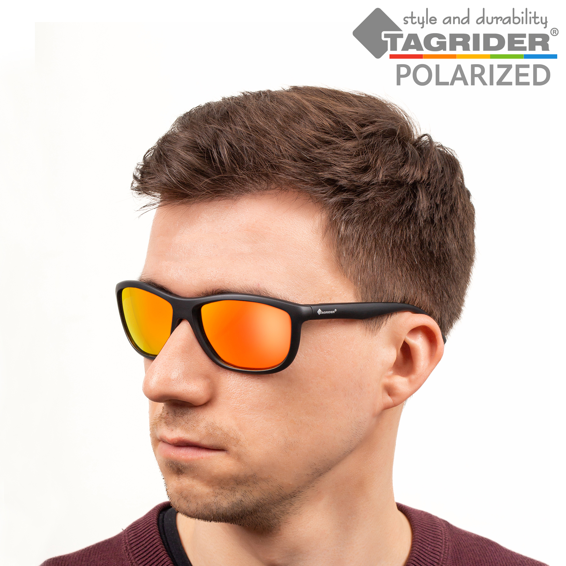 Очки поляризационные Tagrider в чехле N29-45 Gold Red Mirror