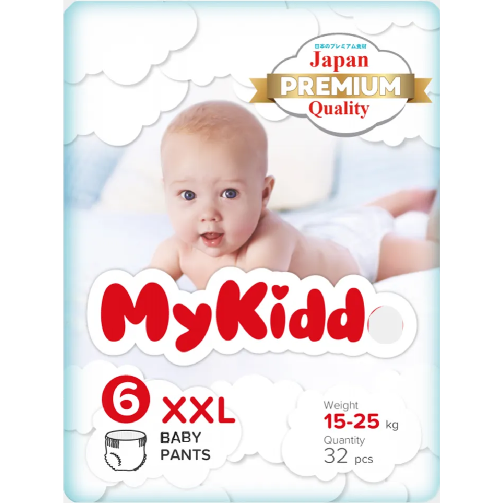 Подгузники-трусики детские «MyKiddo» Premium, размер XXL, 15-25 кг, 32 шт