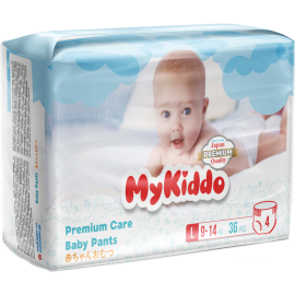 Подгузники-трусики детские «MyKiddo» Premium, размер L, 9-14 кг, 36 шт