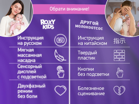 Молокоотсос электрический для бюстгальтера Roxy Kids розовый арт.RBRP-S15-P