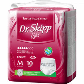 Трусы-под­гуз­ни­ки для взрос­лых  «Dr.Skipp» Light, размер M-2, 10 шт