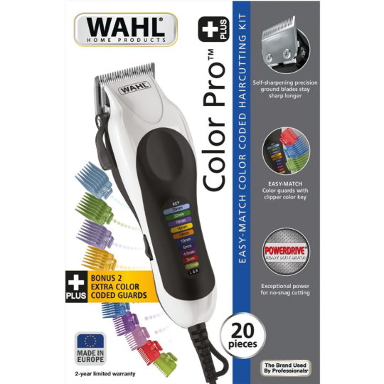 Машинка для стрижки «Wahl» Color Pro Plus, 20104.0460, серый/белый