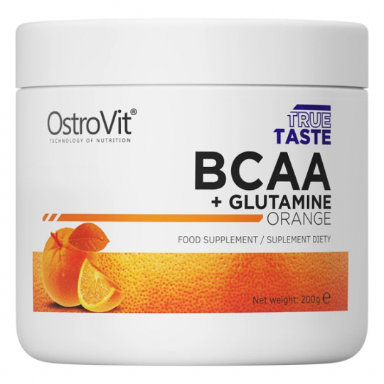 Аминокислота БЦАА + Глютамин OstroVit BCAA + Glutamine 200 г Апельсин