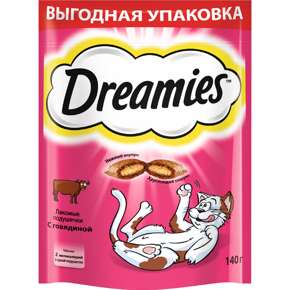 Ла­ком­ство для кошек «Dreamies» с го­вя­ди­ной, 140 г