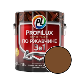 Грунт-эмаль по ржавчине 3 в 1 Profilux, полуматовая, коричневый, 1.9 кг