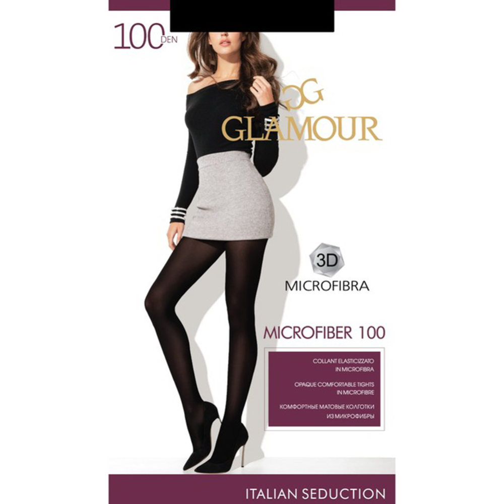 Картинка товара Колготки женские «Glamour» Microfiber, 100 den, nero, размер 2