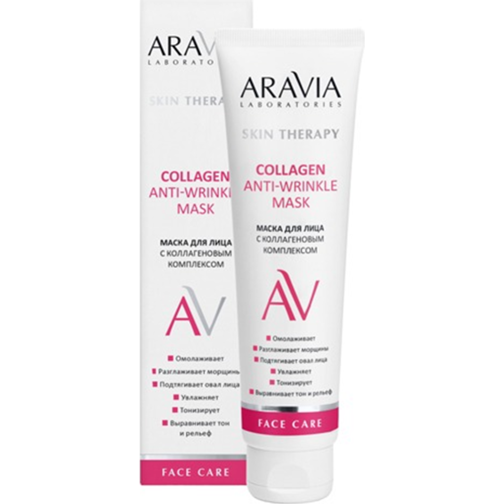 Маска для лица «Aravia» Laboratories, Collagen Anti-wrinkle Mask, с коллагеновым комплексом, 100 мл #0