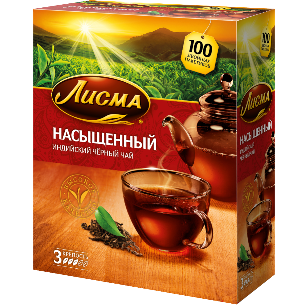 Чай черный «Лис­ма» На­сы­щен­ный, 100х1.8 г
