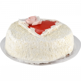 Торт биск­вит­ный «Клуб­ни­ка со слив­ка­ми» за­мо­ро­жен­ный, 1 кг