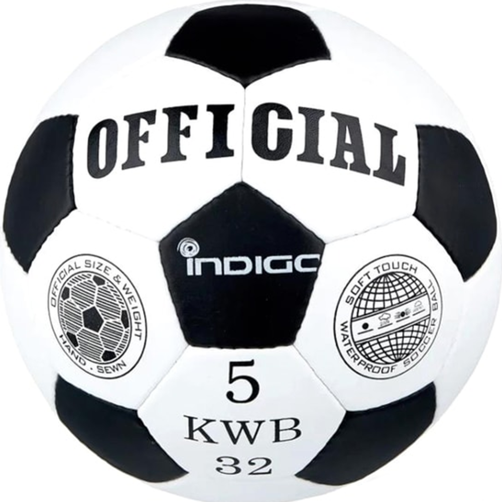 Футбольный мяч «Indigo» Official, 1132, белый/черный