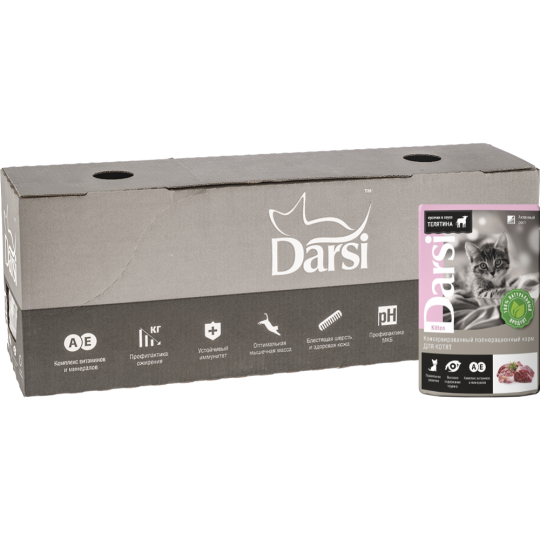 Уп.Корм для котят «Darsi» 7773, телятина,32х85г