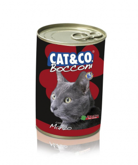 Консерва для котов Adragna Cat&Co кусочки говядины в соусе 400гр * 6 шт