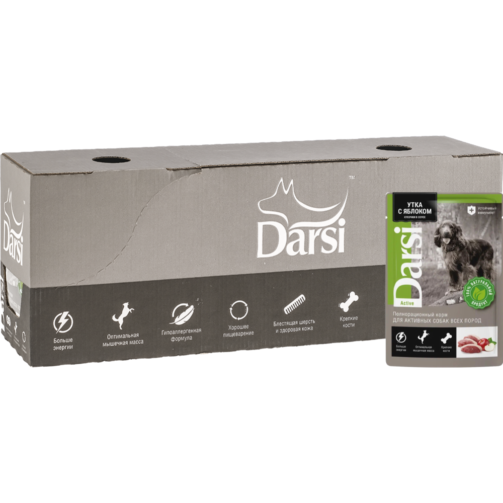 УП.Корм для собак «Darsi» Active, утка-яблоки, 32х85 г