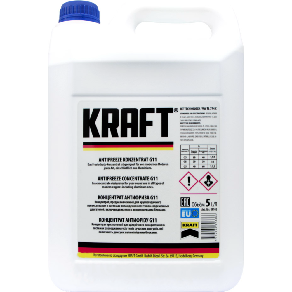 Антифриз-концентрат «Kraft» G11, KF102, 5 л #0