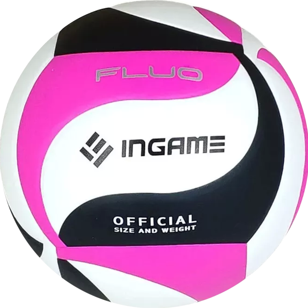 Волейбольный мяч «Ingame» Fluo, черный/белый/розовый