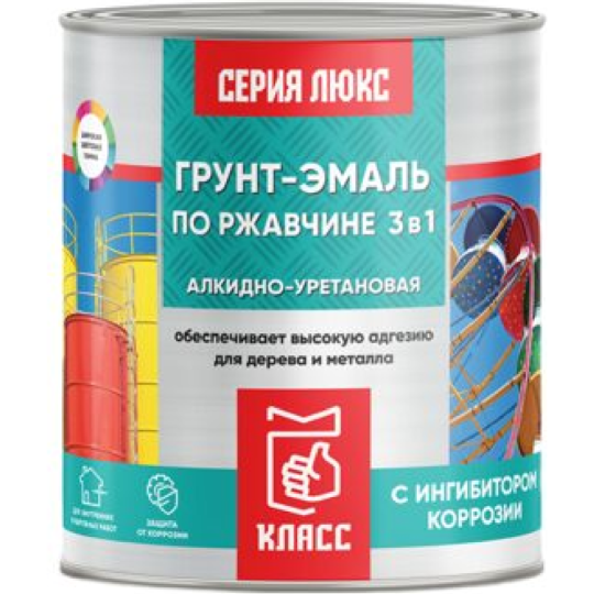 Грунт-эмаль «Класс» 2 771, по ржавчине, черный, 5.5 кг