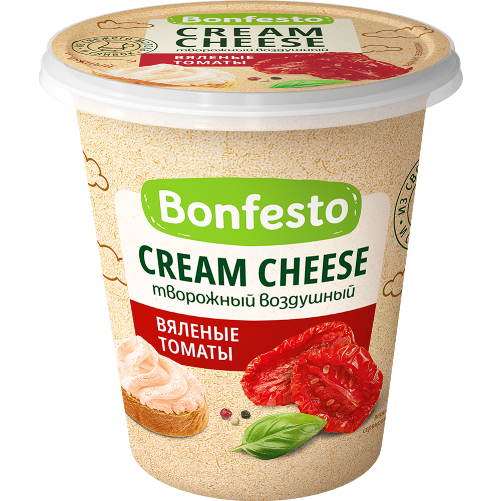 Сыр тво­рож­ный «Bonfesto» вя­ле­ные томаты, 65%, 125 г