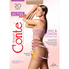 Колготки женские «Conte Elegant» Active Soft, 20 den, bronz, размер 3