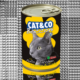 Консерва для котов Adragna Cat&Co кусочки курицы и индейки в соусе 400гр * 6 шт