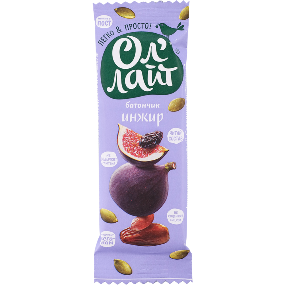 Батончик фруктово-ореховый «Ол'Лайт» инжир, 30 г #0