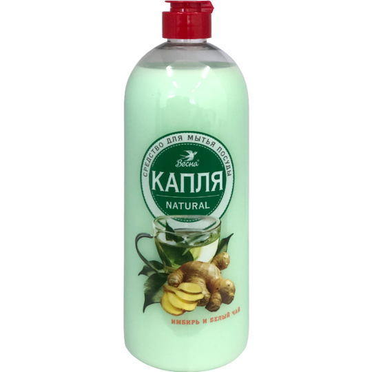 Средство для мытья посуды «КАПЛЯ» Natural, имбирь и белый чай, 850 г