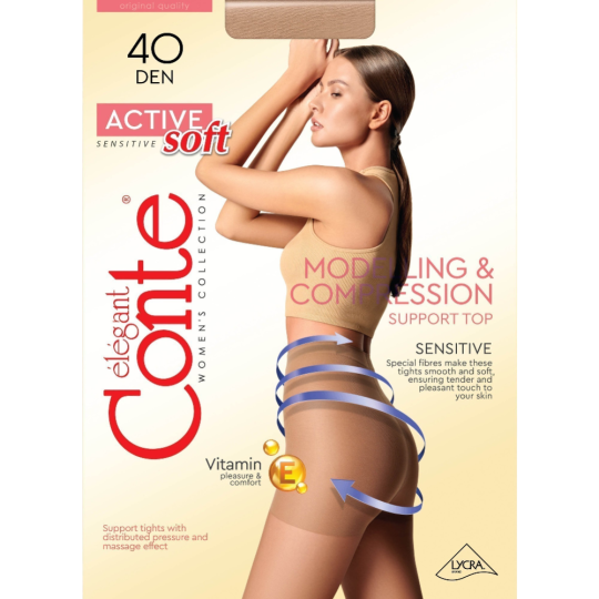 Колготки женские «Conte Elegant» Active Soft, 40 den, nero, размер 3