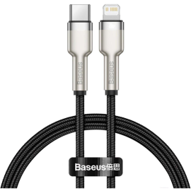 Кабель «Baseus» Cafule, Metal Data USB to IP 2.4A, Black, CALJK-B01, 2 м