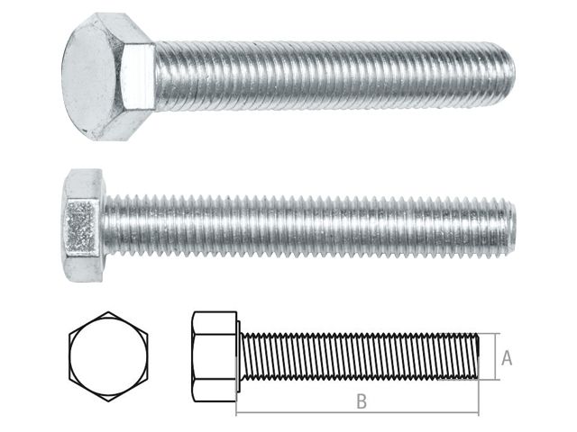 Болт М10х60 мм шестигр., цинк, кл.пр. 5.8, DIN 933 (в упаковке 20 шт.) STARFIX